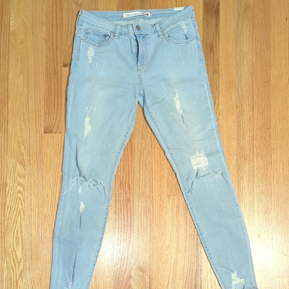 Lovers + Friends Light Blue Ripped Skinny Jeans